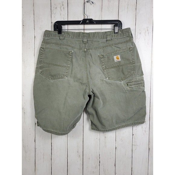CARHARTT Carpenter Work Shorts Green Cotton B147 LBR Original Fit Men's Sz 38 - Picture 2 of 11